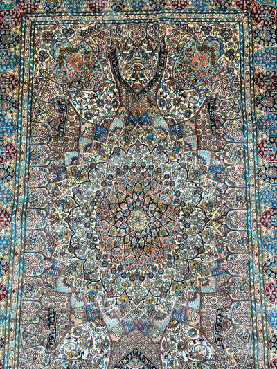 Celestial Harmony - Pure Silk Hand Knotted Kashmiri Carpet (3FT * 5FT)