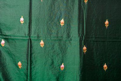 Emerald Enchantment Pure Silk Hand Aari Embroidery Saree