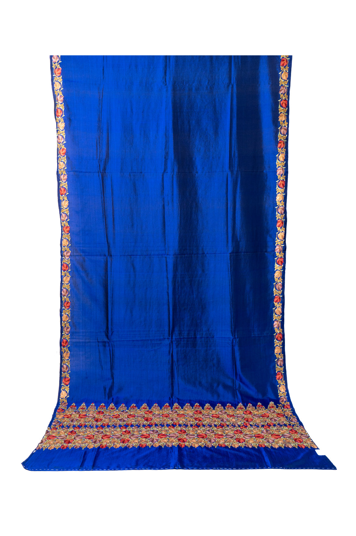 Royal Blue Bliss Pure Silk Hand Aari Embroidery Saree