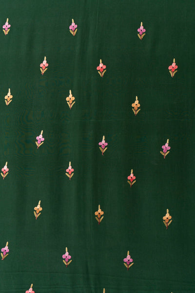 Pure Crepe Hand Aari Embroidered Saree