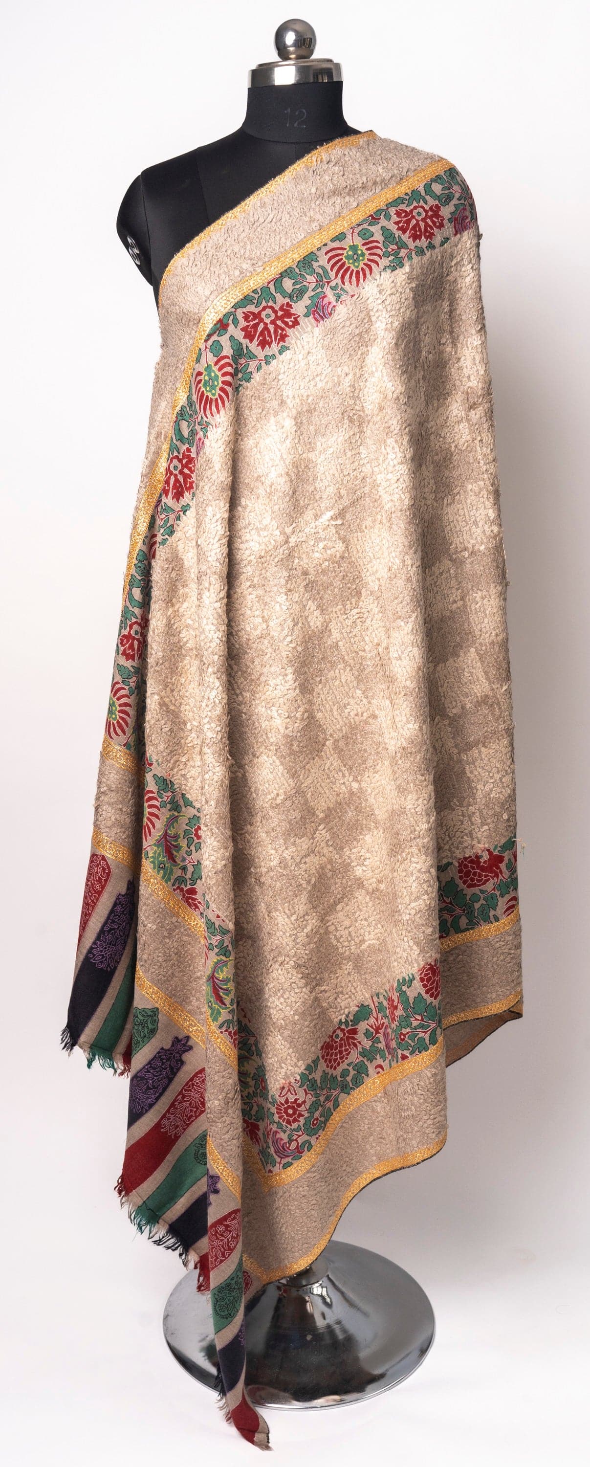 Gul-e-Kani Luxe Shawl: Pure Pashmina Hand-Embroidered Kani shawl