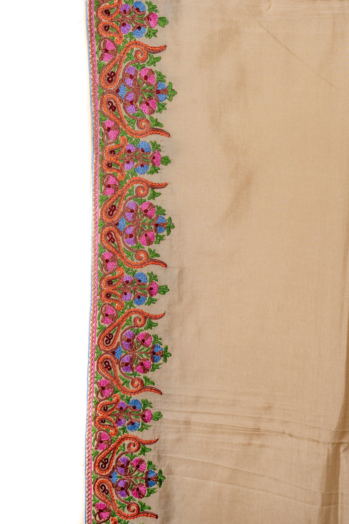 Pearl Glow Pure Silk Hand Aari Embroidery Saree