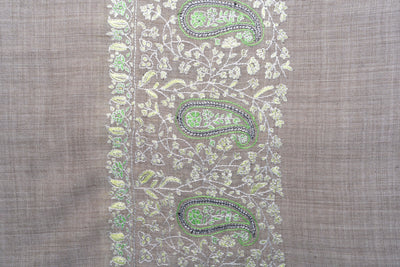 Spring Blossom Merino Wool Hand Embroidered Tilla & Sozni Shawl