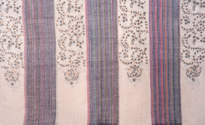 Twilight Sonata Sozni Pashmina – Hand Embroidered Harmony Scarf