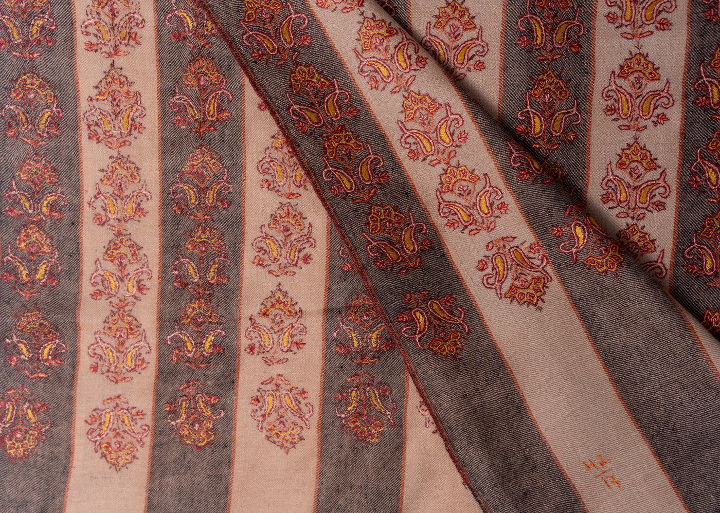 Serenade of Spring Sozni Pashmina – Hand Embroidered Blossom Shawl