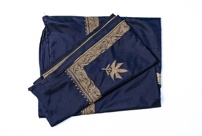 Midnight Majesty Pure Silk Hand-Tilla Embroidery Saree