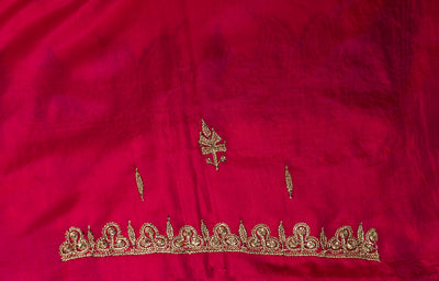 Ruby Radiance Pure Silk Hand Tilla Embroidery Saree