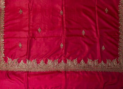 Ruby Radiance Pure Silk Hand Tilla Embroidery Saree