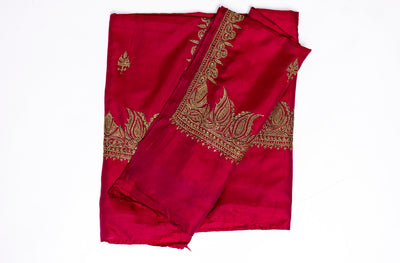 Ruby Radiance Pure Silk Hand Tilla Embroidery Saree