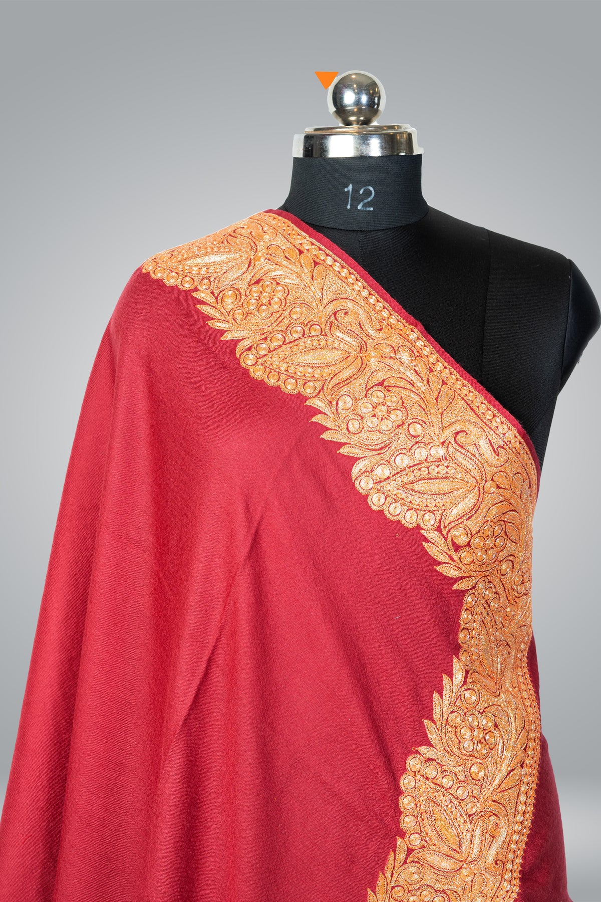 Tilla-Embroidered Fine Merino Wool Shawl