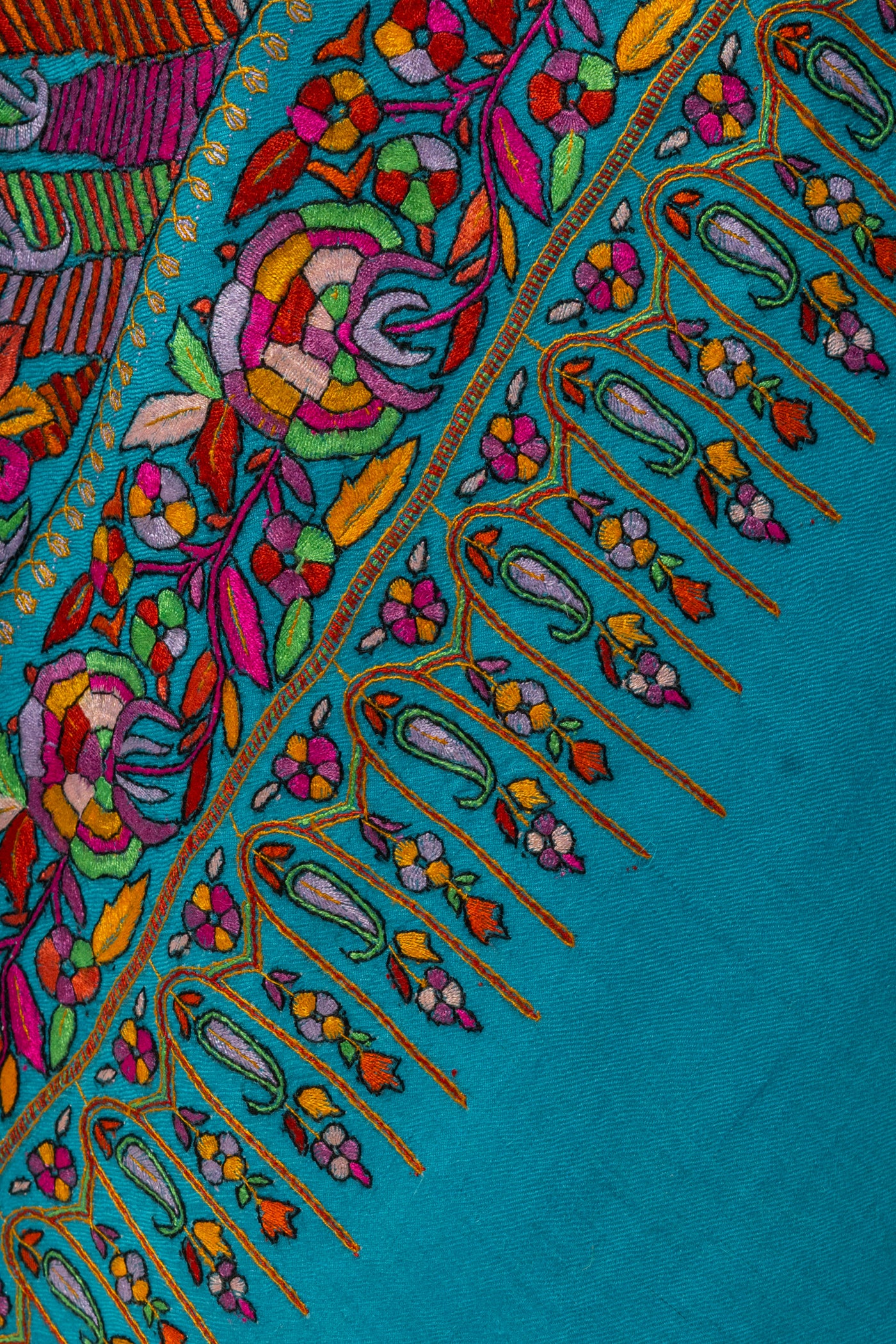 Elegant Symphony: The Pure Pashmina Shawl with Handcrafted Papier-Mache Embroidery - KashmKari