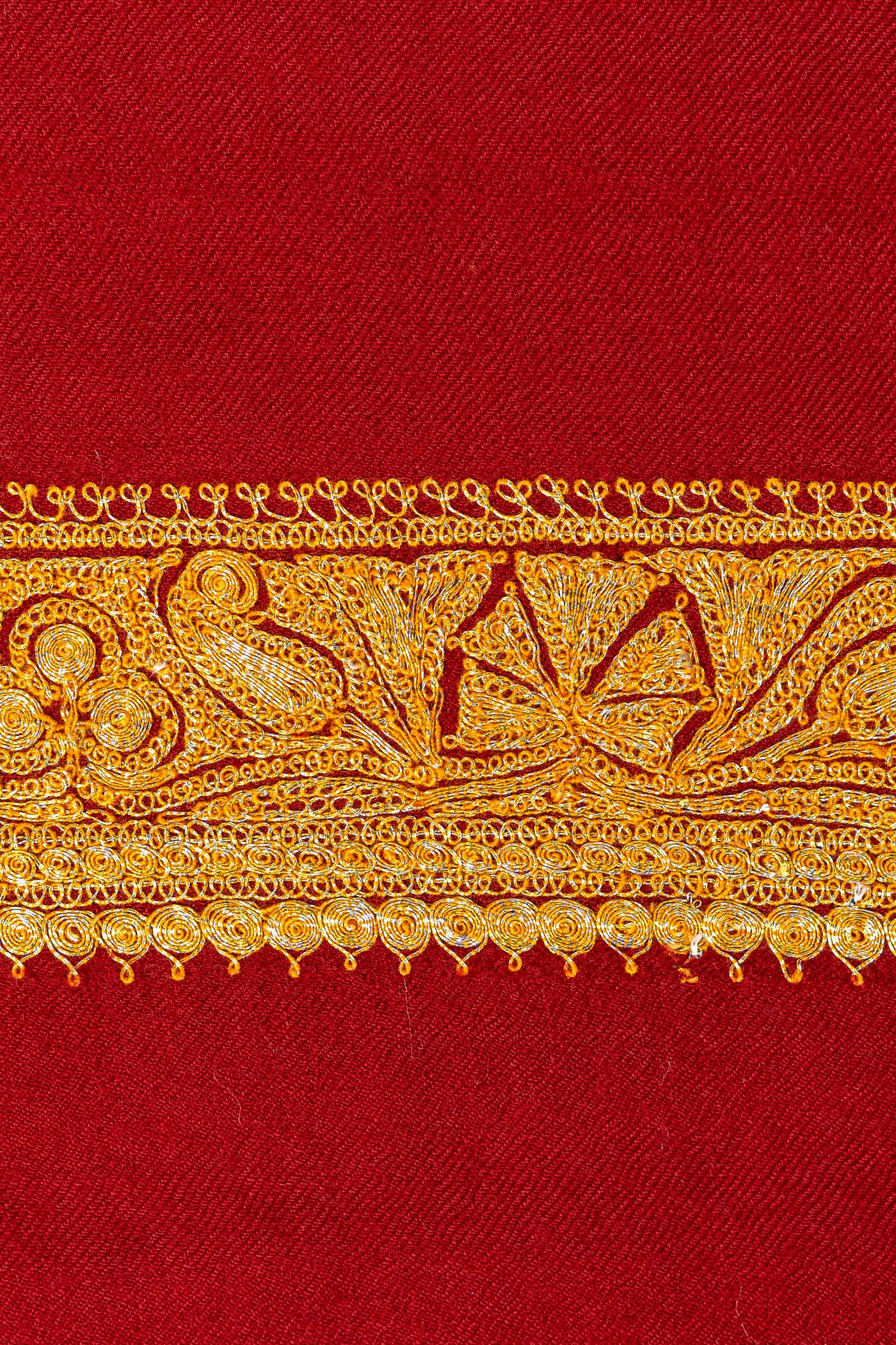 Tilla-Embroidered Fine Merino Wool Shawl
