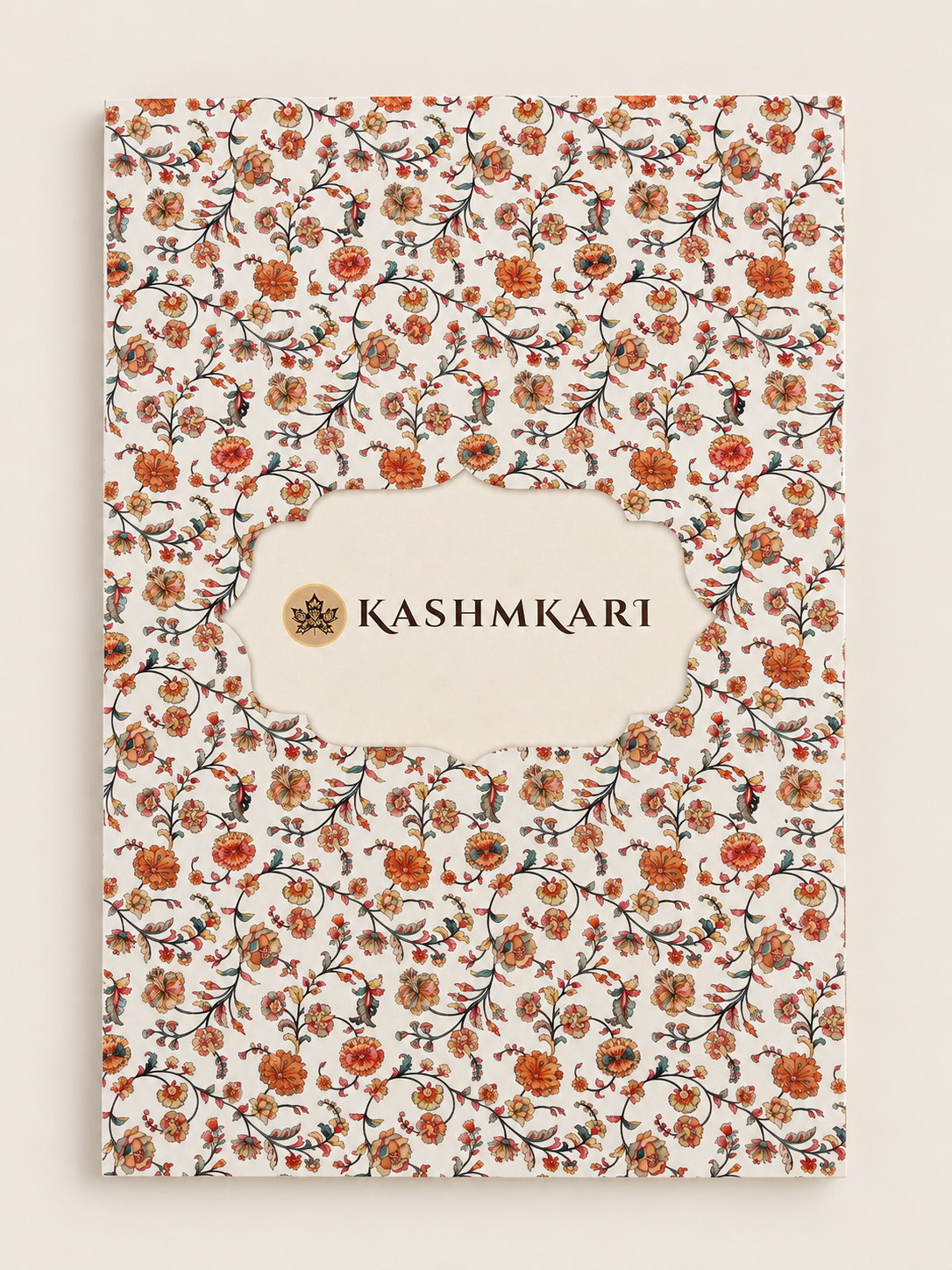 Floral front cover of the KashmKari handwritten note