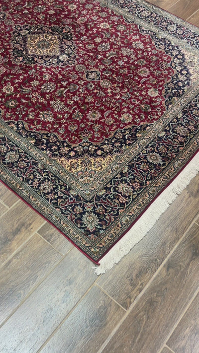 Ruby Elegance - Pure Silk Hand Knotted Kashmiri Carpet (3FT * 5FT)