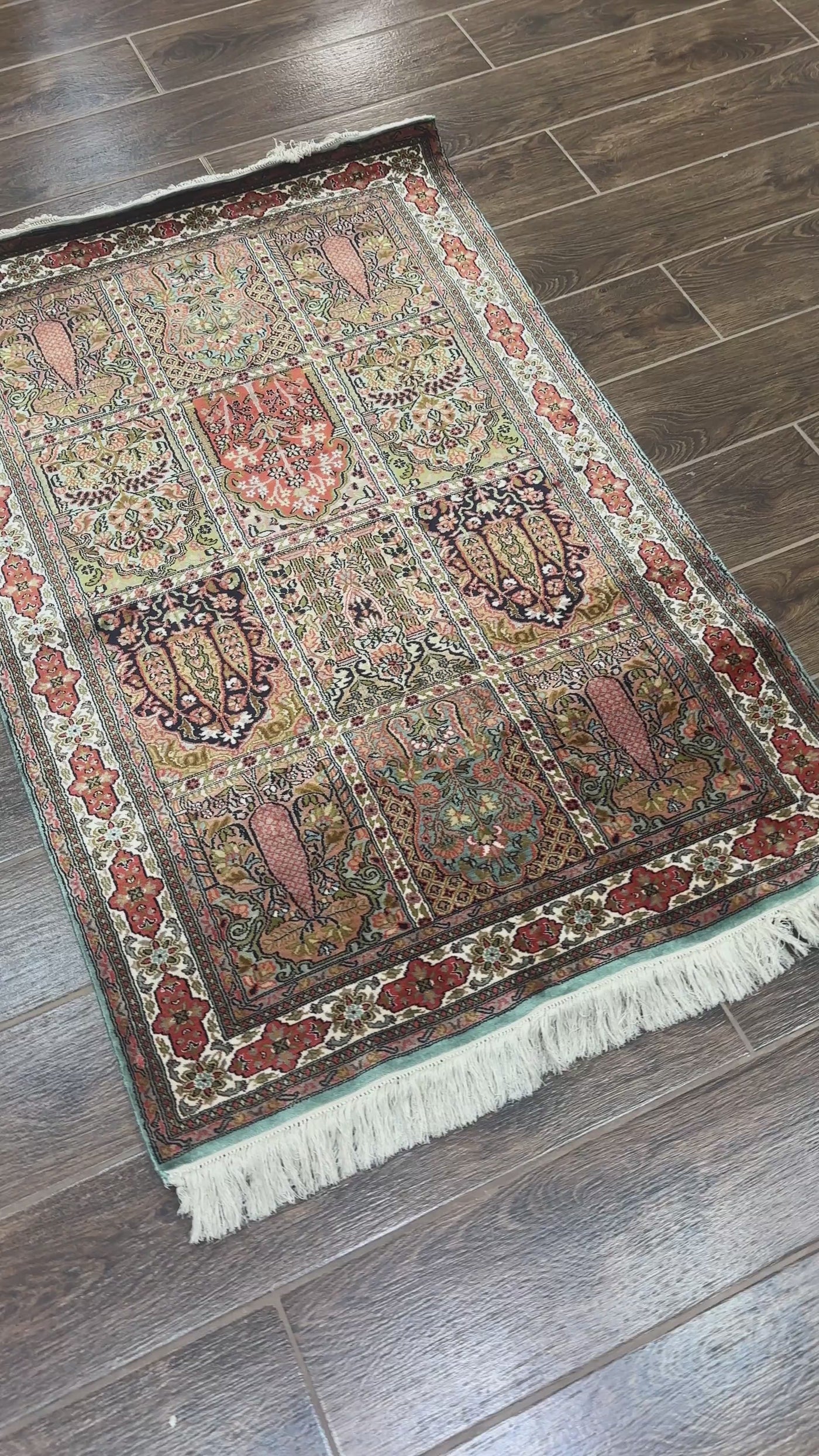 Autumn Splendor - Pure Silk Hand Knotted Kashmiri Carpet (2.5FT * 4FT)