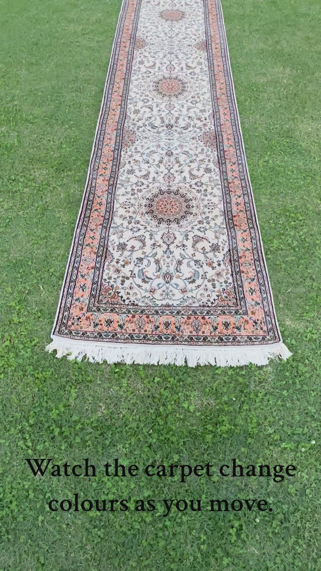 Pure Silk Kashmiri Carpet 2.5ft * 10ft (30" * 120")