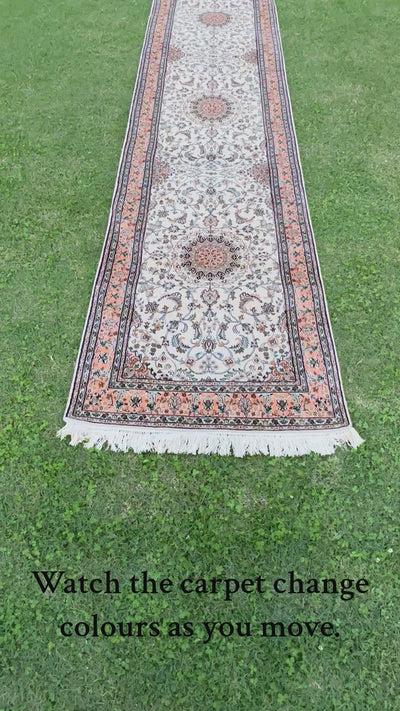 Pure Silk Kashmiri Carpet 2.5ft * 10ft (30" * 120")