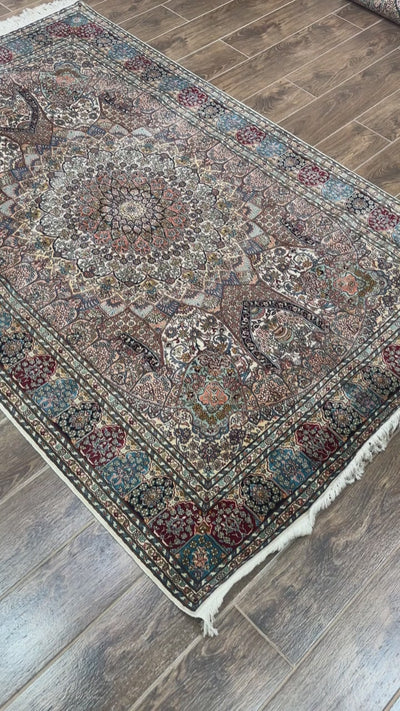 Celestial Harmony - Pure Silk Hand Knotted Kashmiri Carpet (3FT * 5FT)