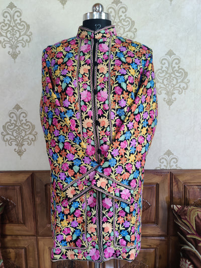 Kashmiri Jacket with Detailed Floral Embroidery - KashmKari