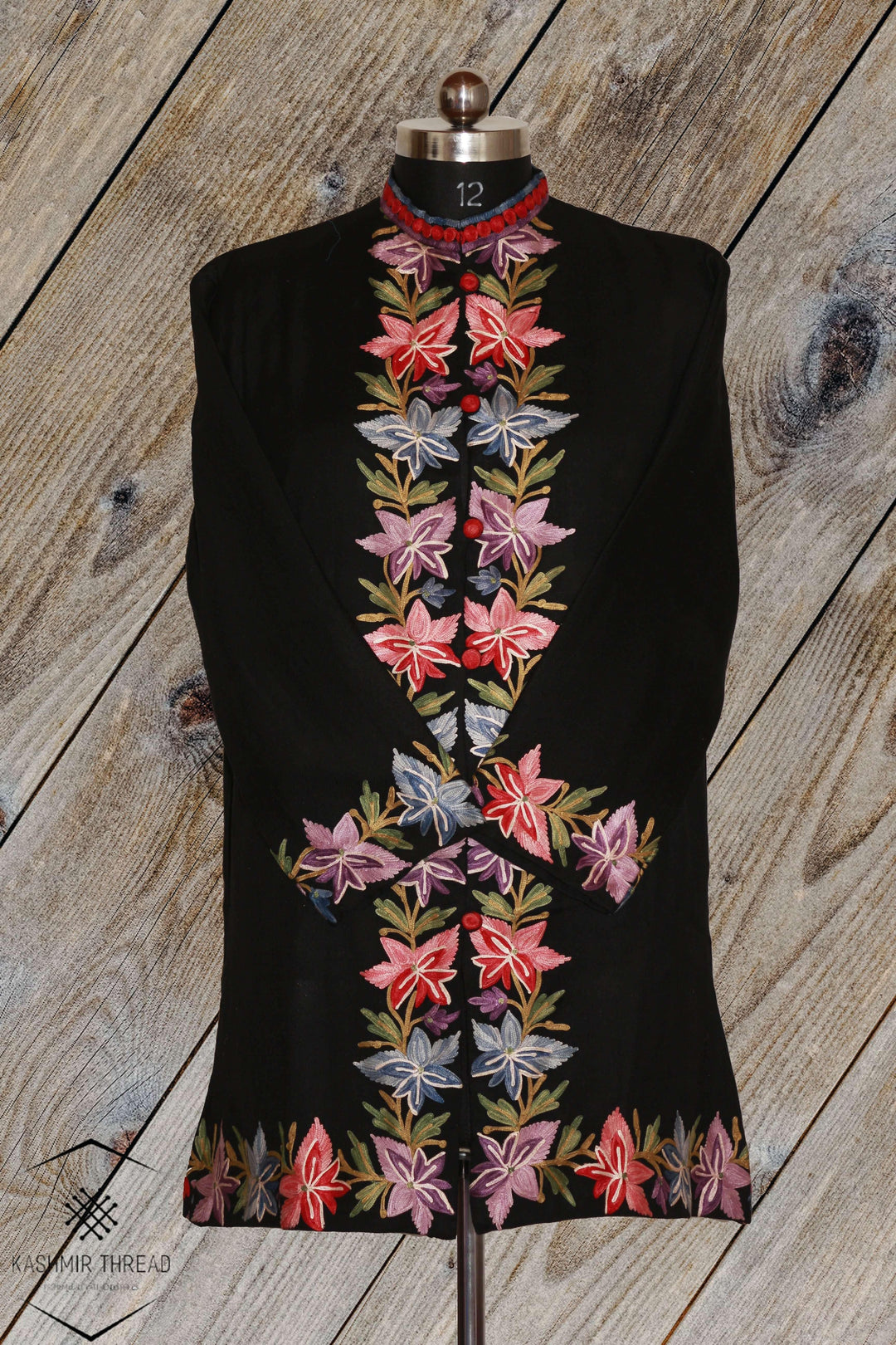 未使用　ARTISAN embroidery wool jacket black 未使用 ARTISAN embroidery wool jacket black