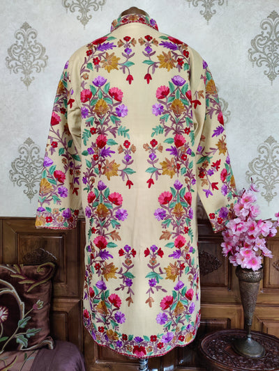 Kashmiri Jacket With Floral Embroidery