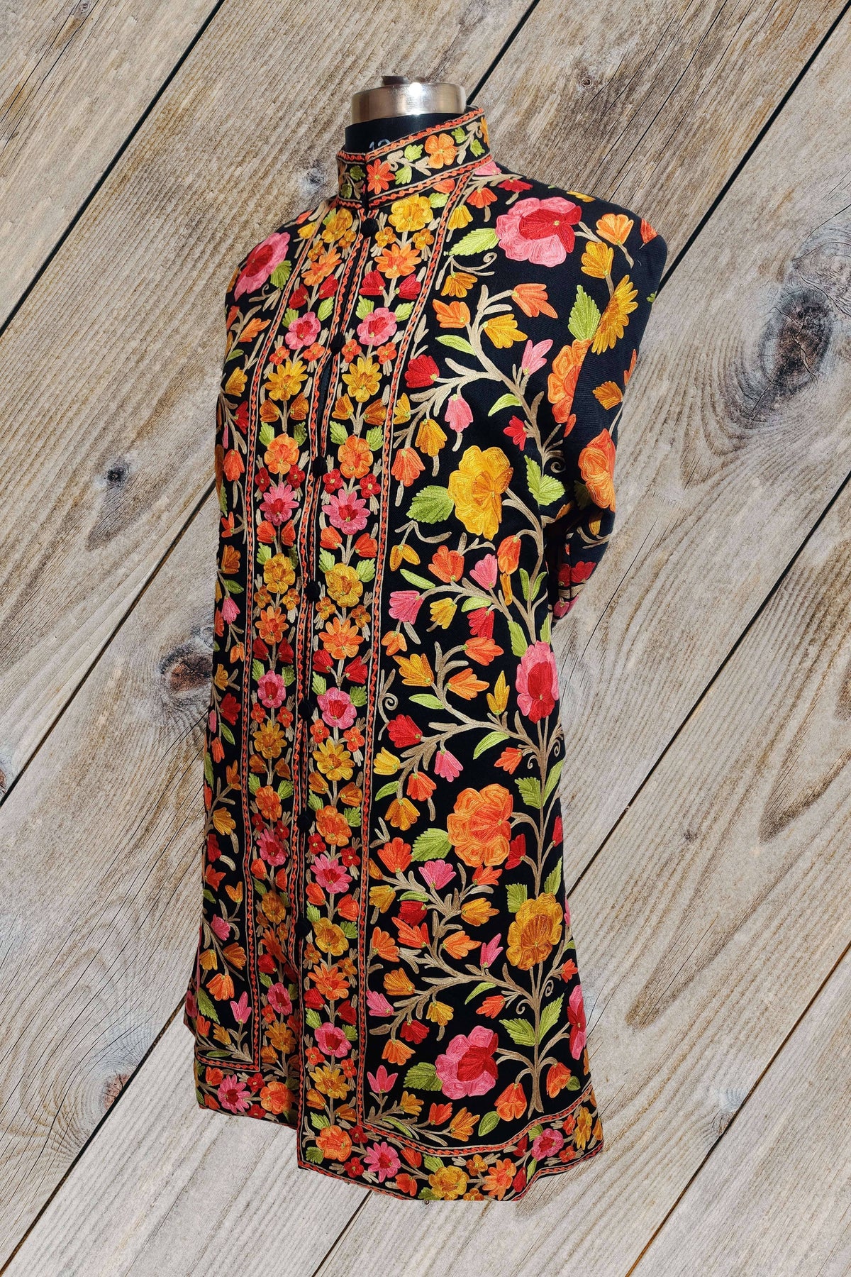 Long Kashmiri Woolen Jacket Multicolour