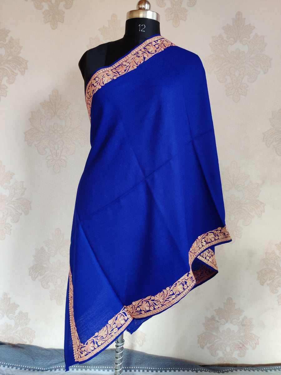 Pure Woolen Kashmiri Embroidery Stole with Tilla Embroidery Kashmiri Stoles KashmKari