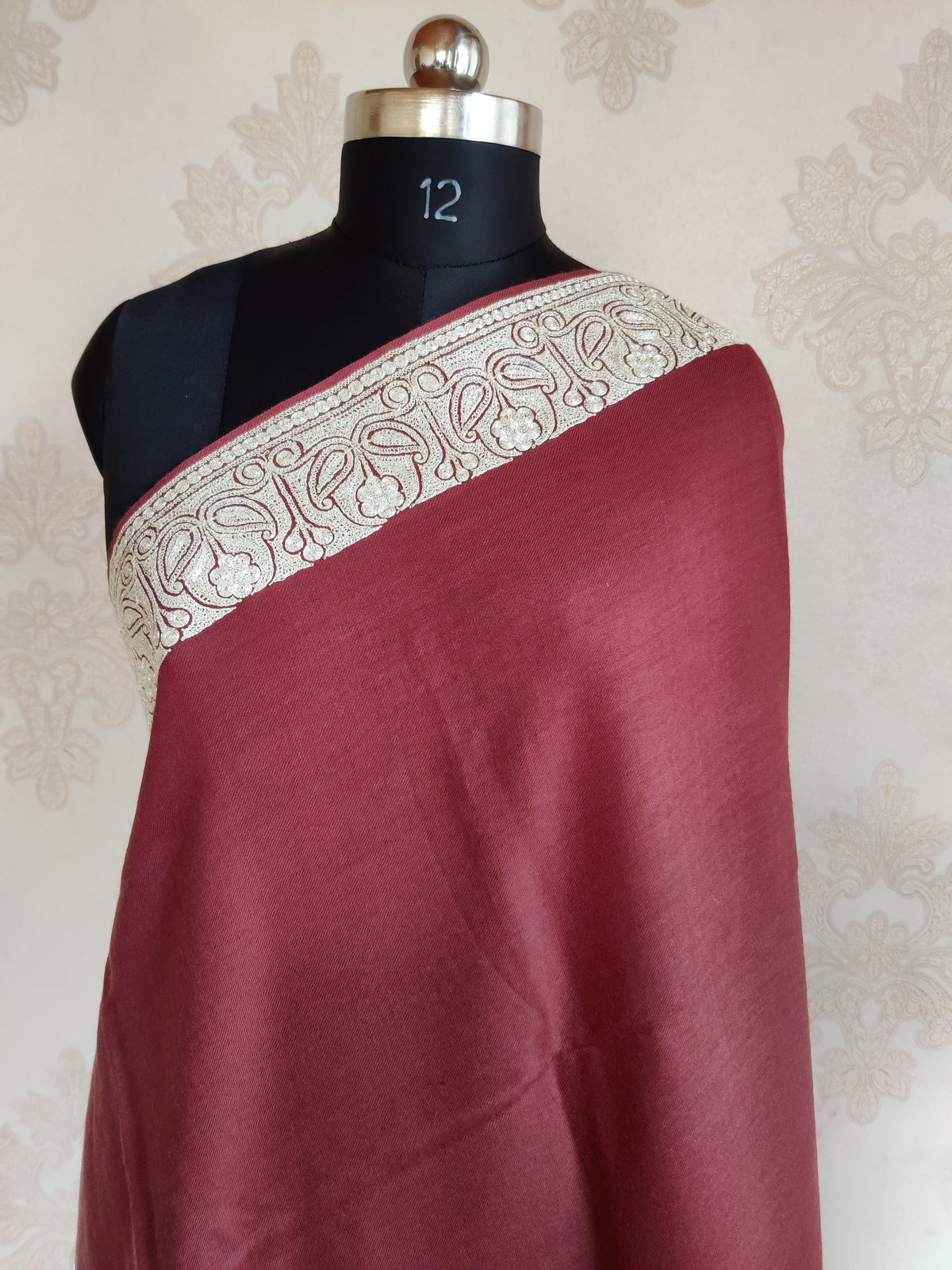 Pure Woolen Kashmiri Embroidery Stole with Tilla Embroidery Kashmiri Stoles KashmKari