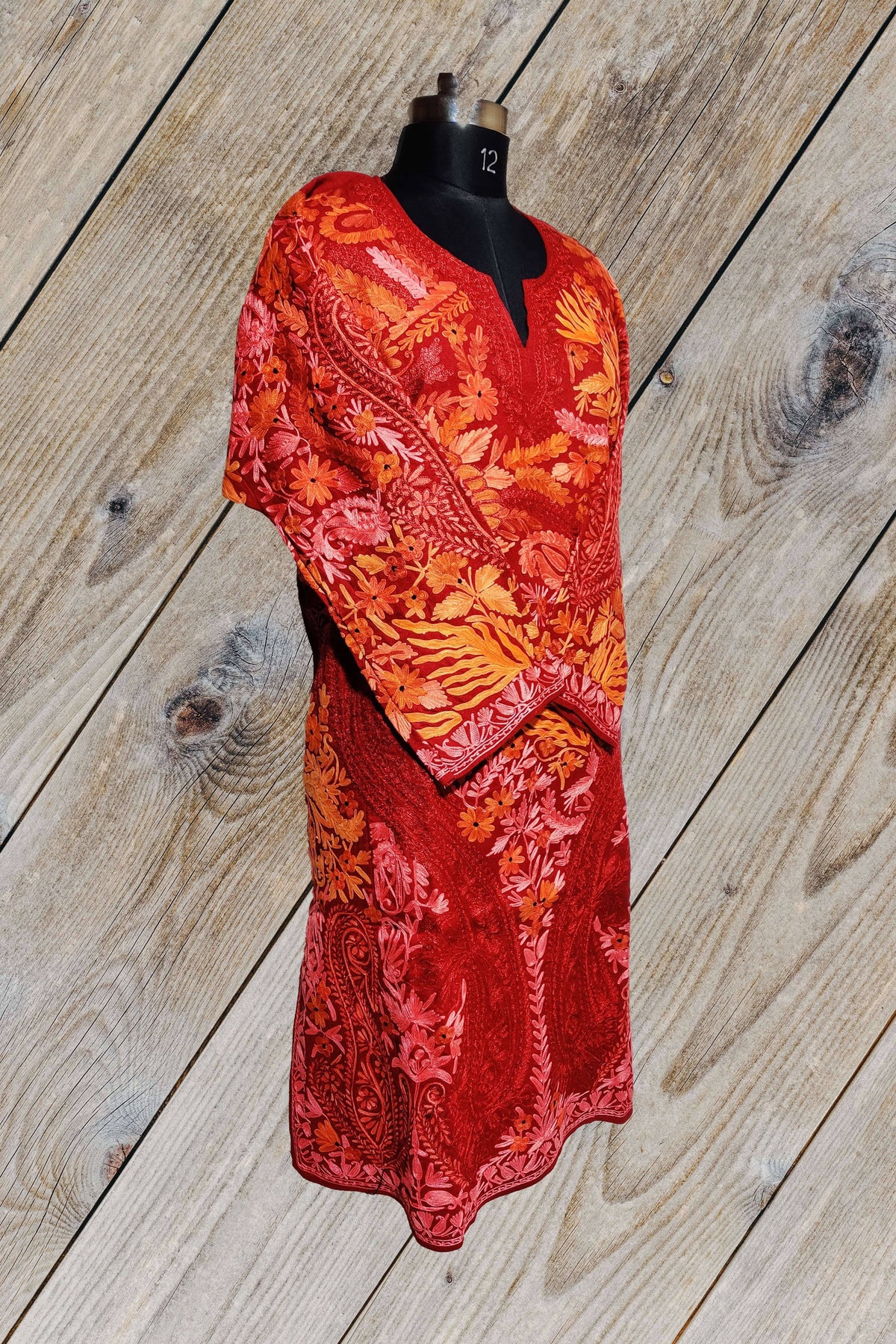 Kashmir Thread Pheran Kashmiri Phiran With All Over Aari and Zari Embroidery