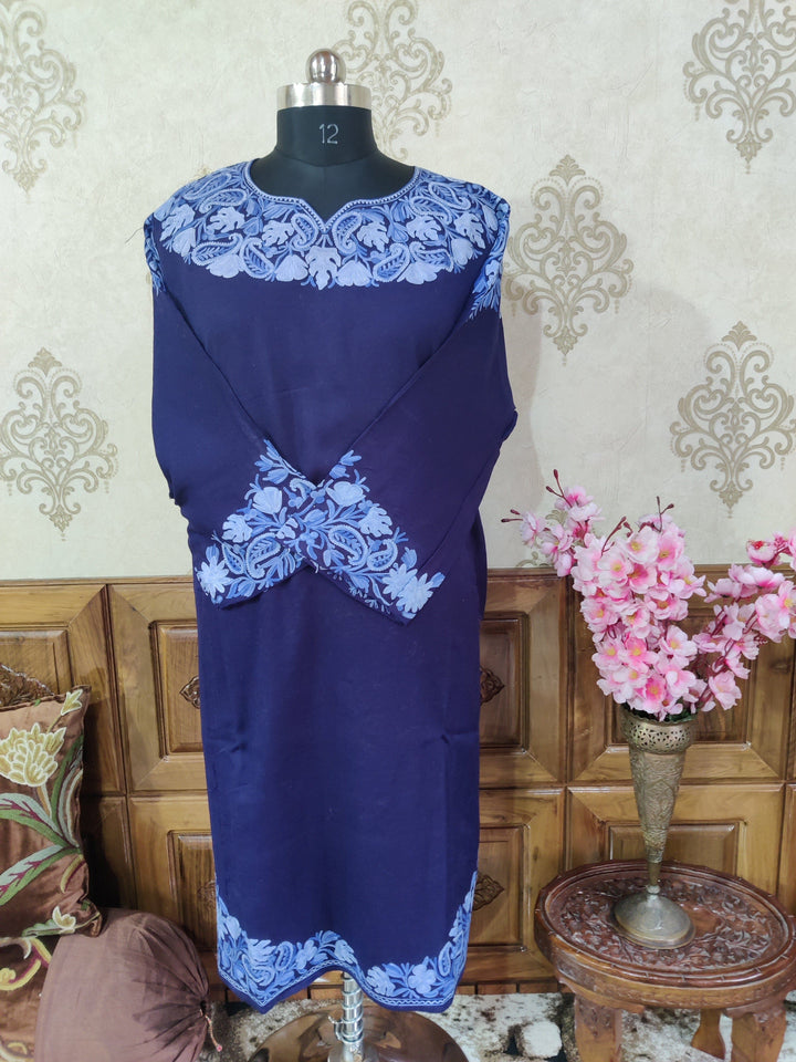 Kashmiri Woolen Pheran with Aari Embroiderhy Pheran KashmKari Buy Kashmiri Phiran Aari Embroidery Online at a Friendly Price | Kashmir Thread 