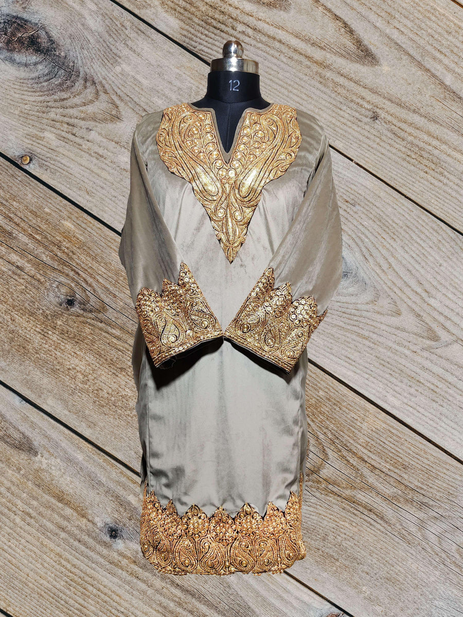 Kashmir Thread Pheran Velvet Pheran with Tilla Embroidery