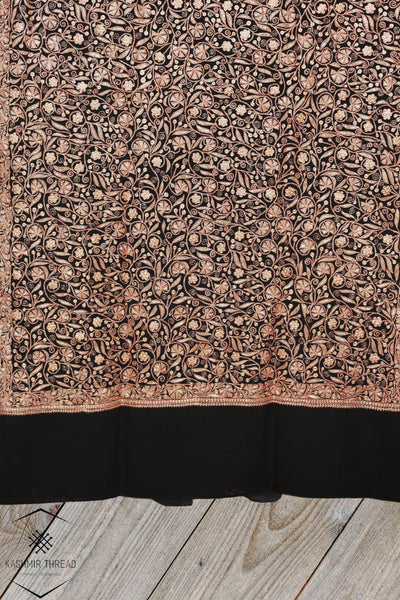 Kashmir Thread shawl Black kashmiri Shawl Tilla Embroidery