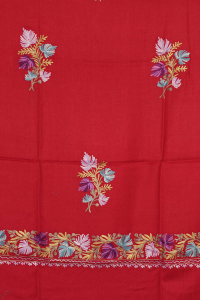 Kashmir Thread shawl Red Kashmiri Woolen Shawl with Aari Embroidery
