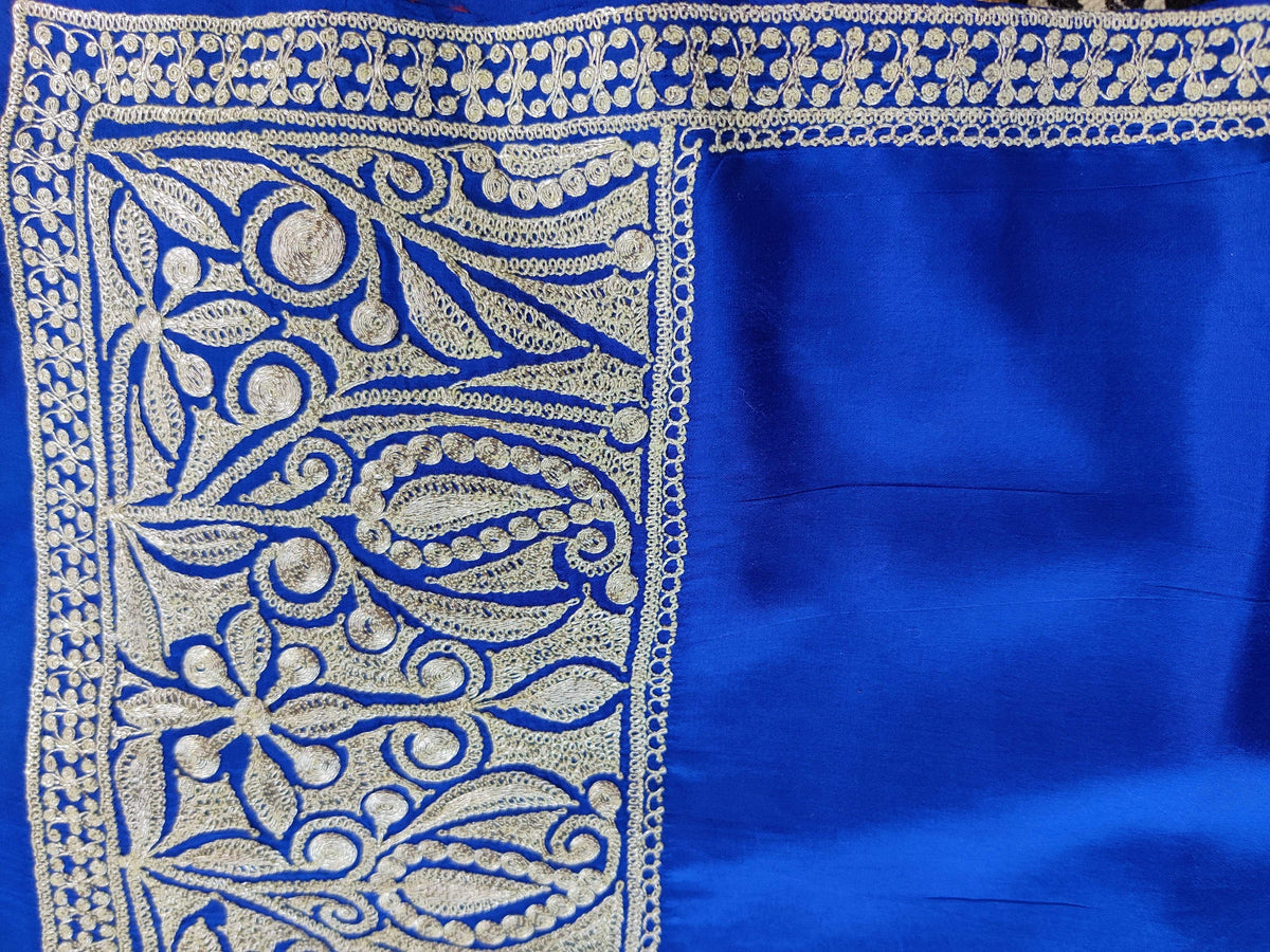 Kashmir Thread Summer Suit Pure Silk Tilla Kashmiri Suit Three-Piece With Heavy Embroidery On Sleeves