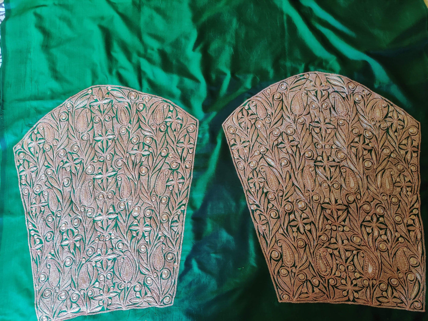 Kashmir Thread Summer Suit Pure Silk Tilla Kashmiri Suit Three-Piece With Heavy Embroidery On Sleeves