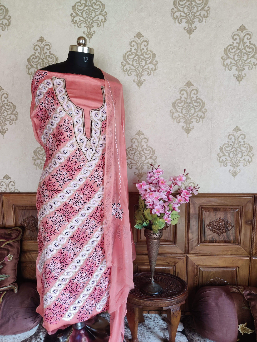 Buy Silk Kashmiri Suit Online With Floral Embroidery at Best Price