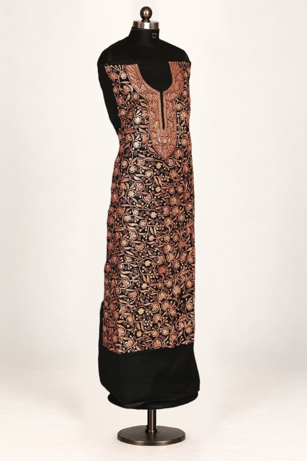 Kashmiri Woolen Gown Kashmiri Suit With All Over Tilla Embroidery (3 Pcs) – KashmKari