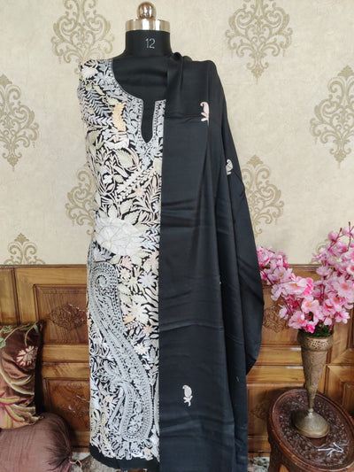 Winter Kashmiri Suit Jamawar Paisley Design (3 pcs) Woolen Suit KashmKari Winter Wooolen Kashmiri Jamawar Suit design (3 pcs). Woolen Kashmiri Suit online at Best Price 