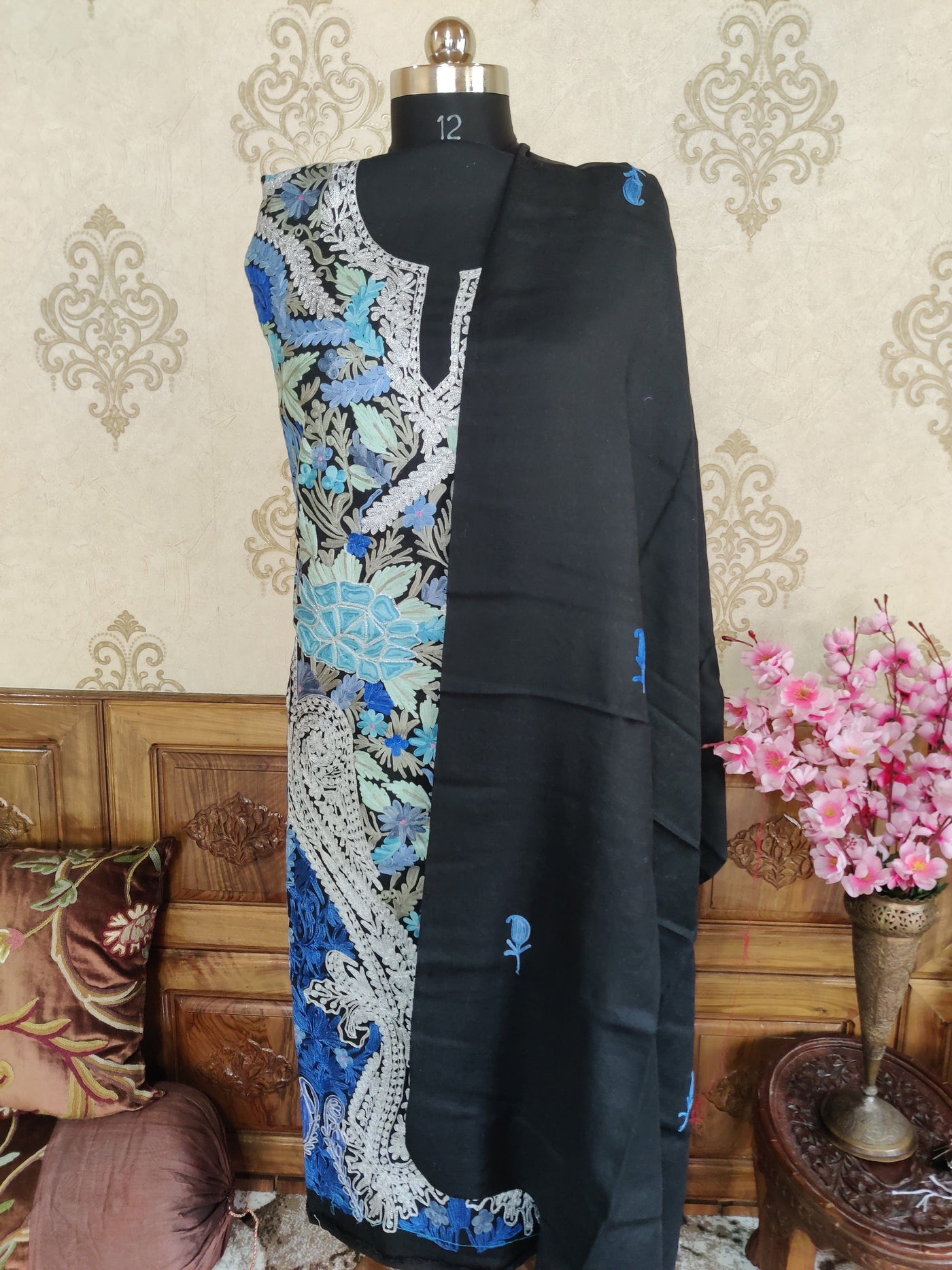Woollen Kashmiri Suit Jamawar Paisley Design (3 pcs) Woolen Suit KashmKari Winter Kashmiri Jamawar Suit design (3 pcs). Woolen Kashmiri Suit online at Best Price 